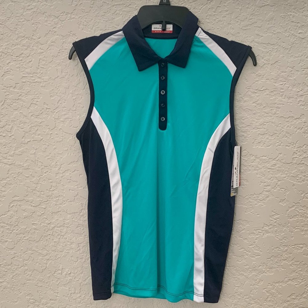 Women's Grand Slam Colorblock Sleeveless Athletic Polo - NWT